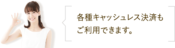 各種キャッシュレス決済もご利用できます。